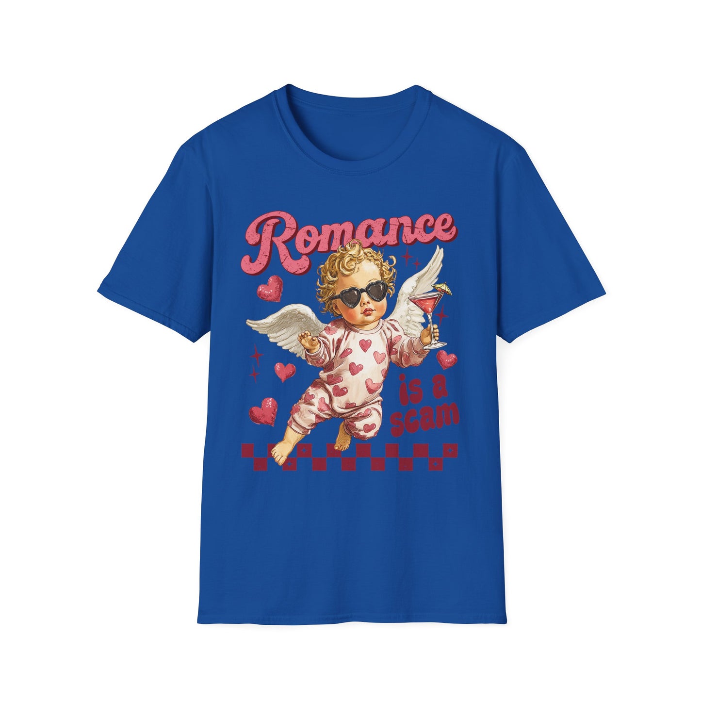 Romance Is a Scam Unisex T-Shirt — Vintage Cupid Satire Valentine Tee