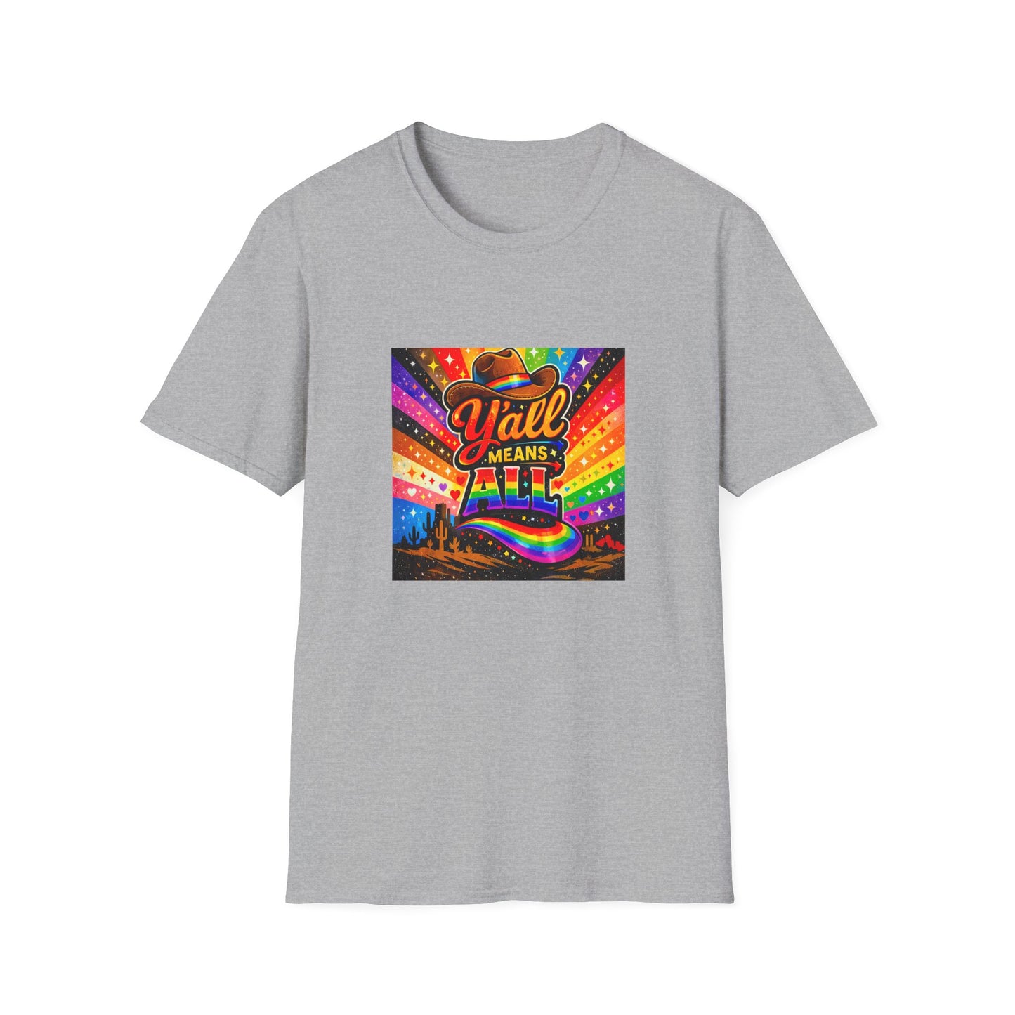 Y’all Means All Rainbow Cowboy T-Shirt
