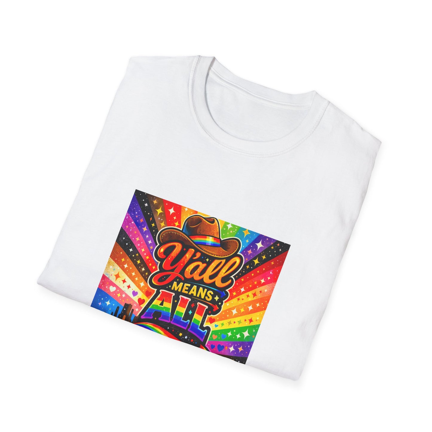 Y’all Means All Rainbow Cowboy T-Shirt