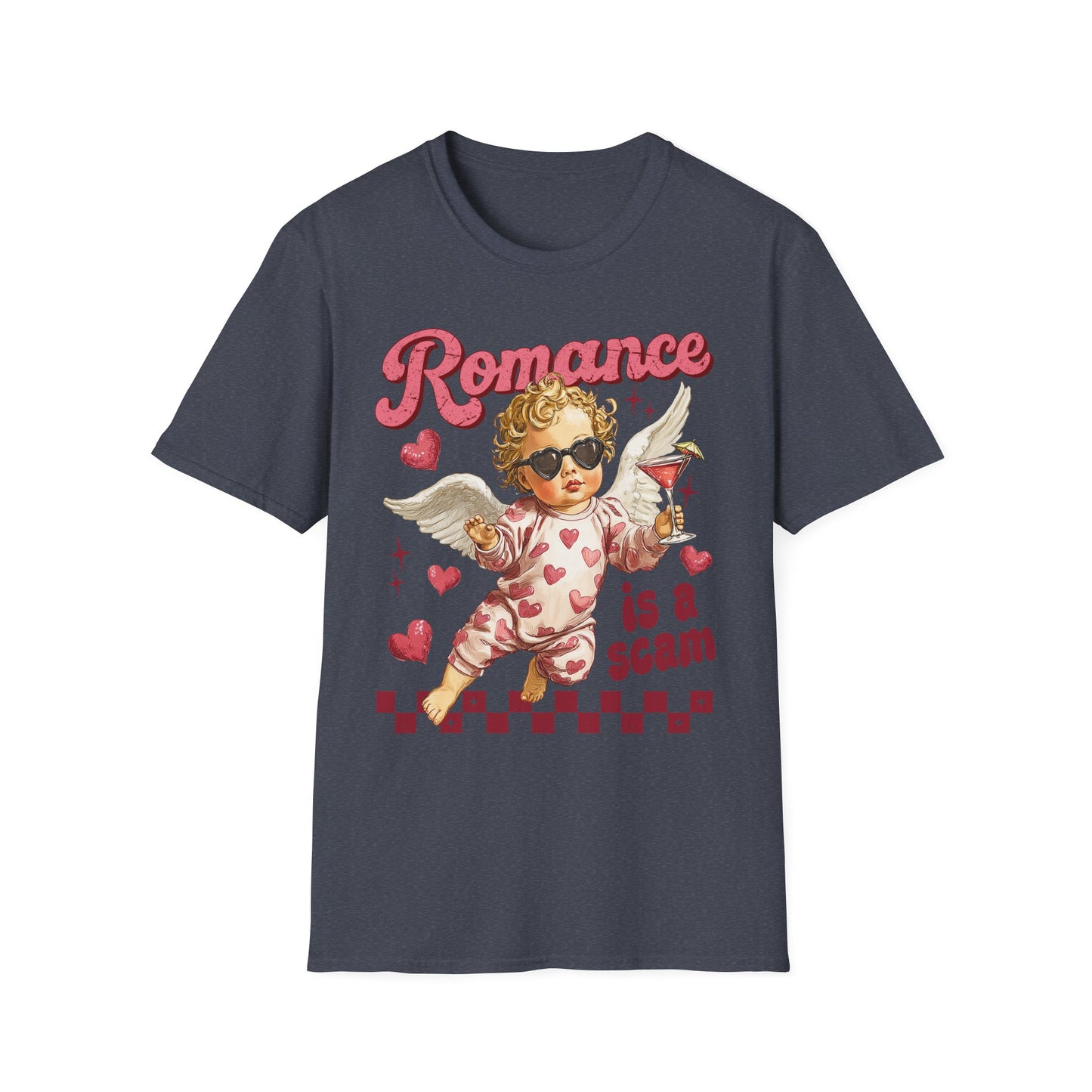 Romance Is a Scam Unisex T-Shirt — Vintage Cupid Satire Valentine Tee