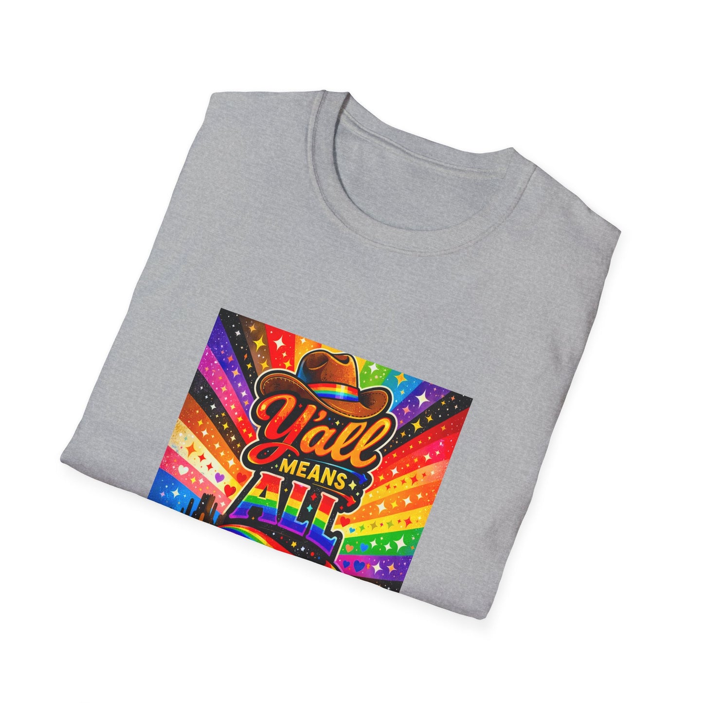 Y’all Means All Rainbow Cowboy T-Shirt