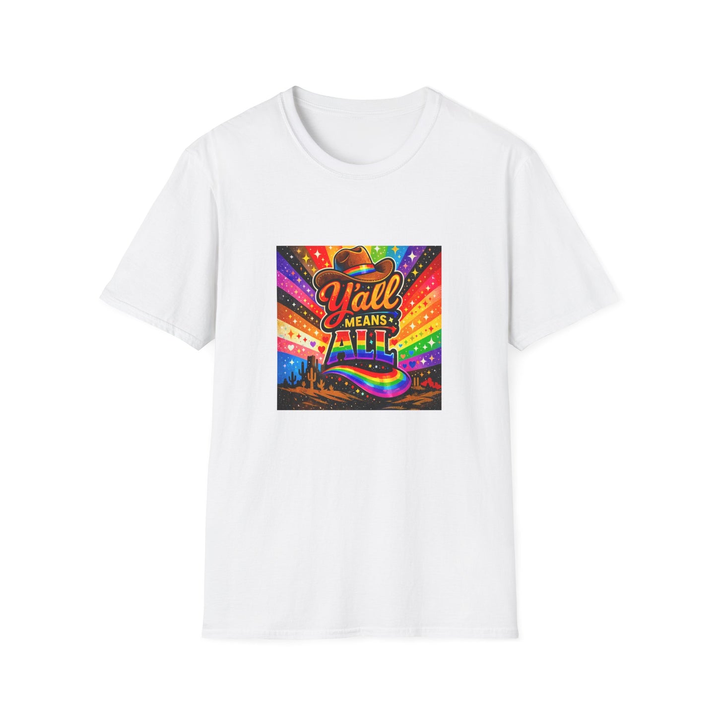 Y’all Means All Rainbow Cowboy T-Shirt