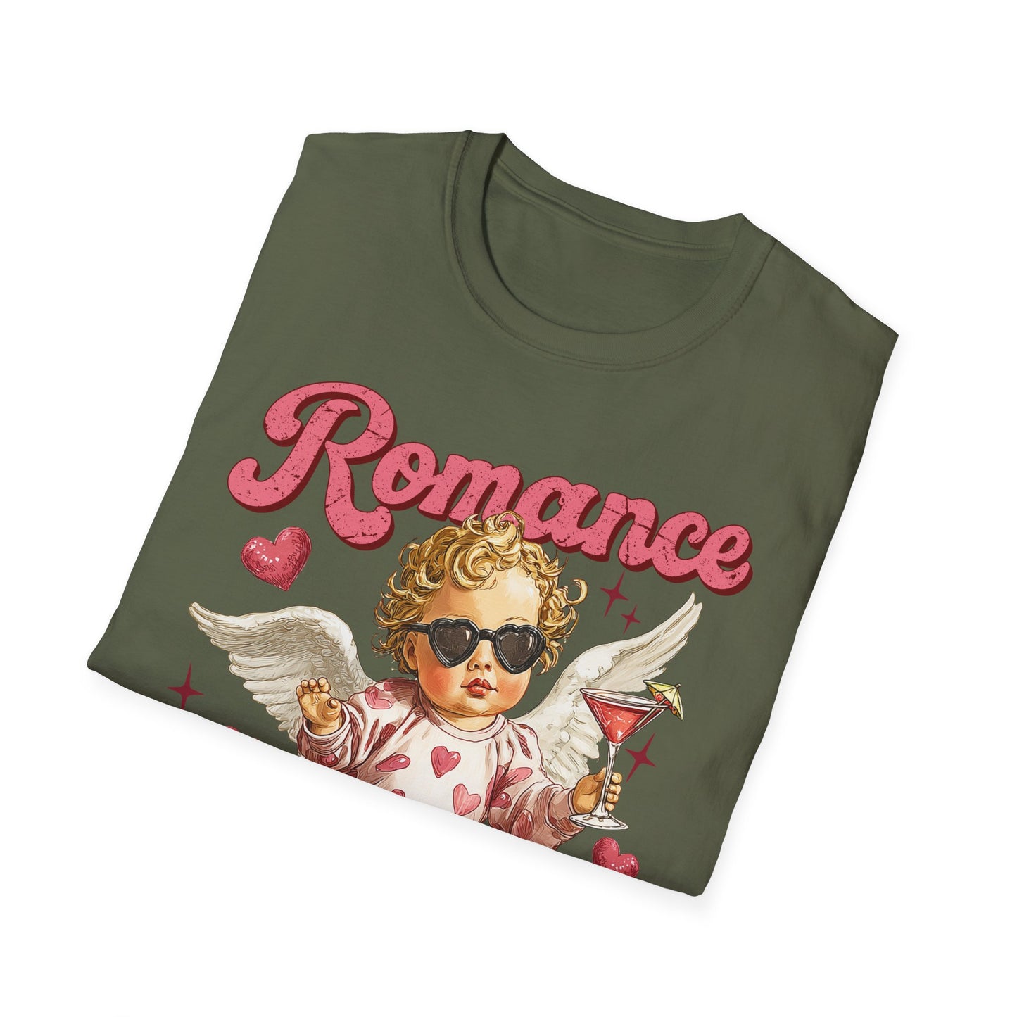Romance Is a Scam Unisex T-Shirt — Vintage Cupid Satire Valentine Tee