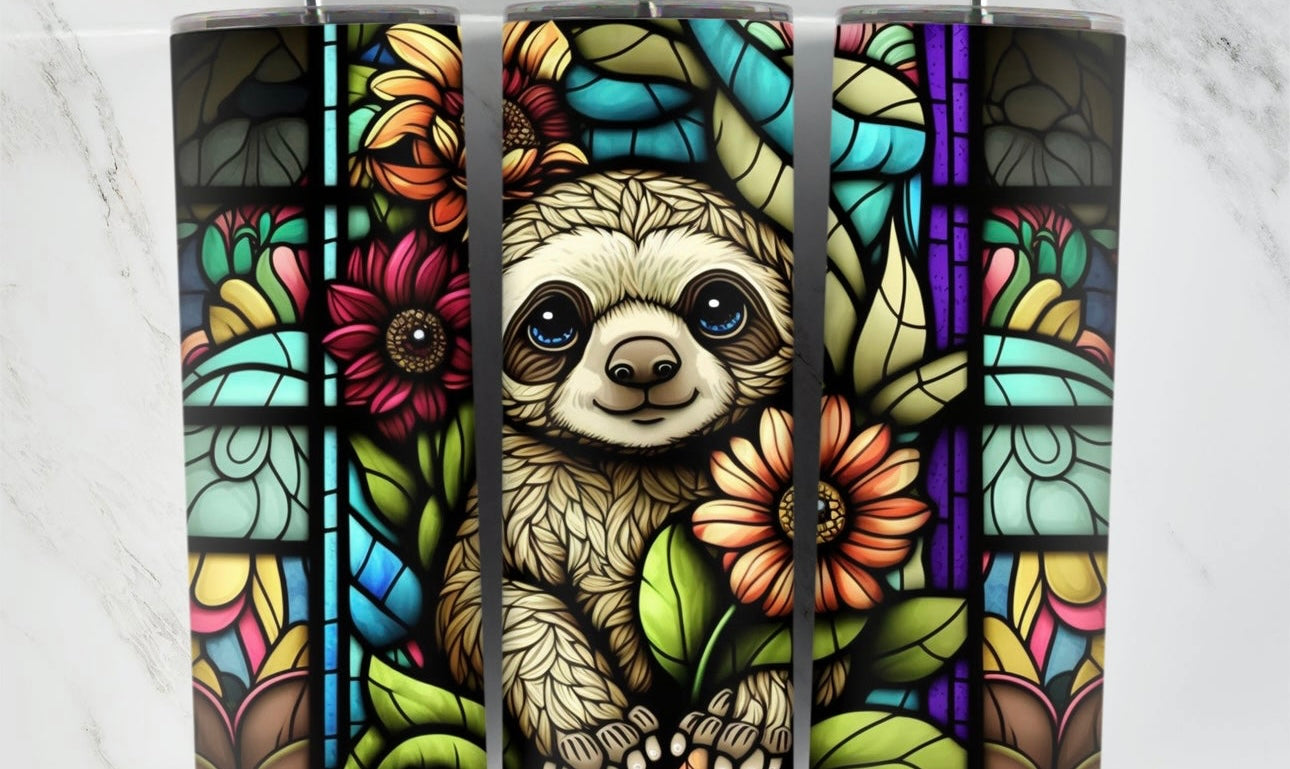 Sloth Stained Glass Tumbler