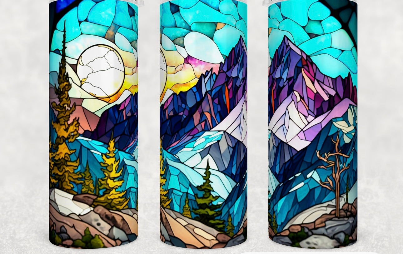 Mountains Stained Glass Tumbler